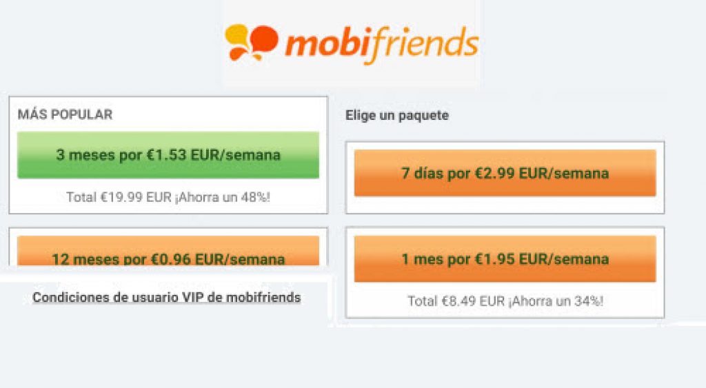 Mobifriends VIP Precio