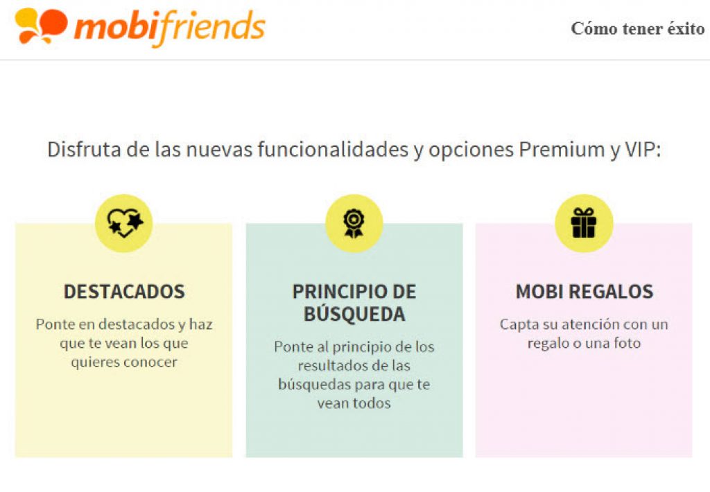 Mobifriends VIP Ventajas