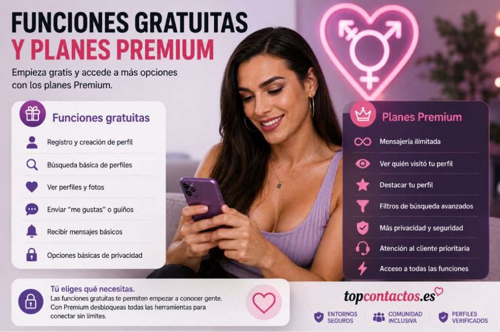 Funciones gratuitas y planes Premium