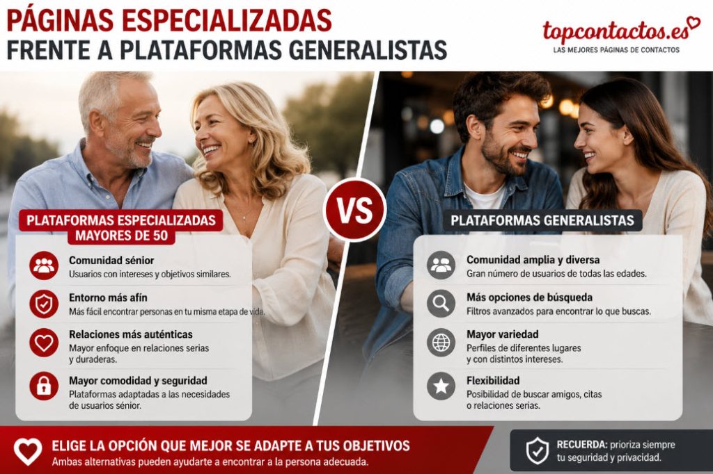 Páginas especializadas frente a plataformas generalistas