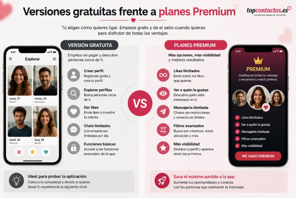 Versiones gratuitas frente a planes Premium