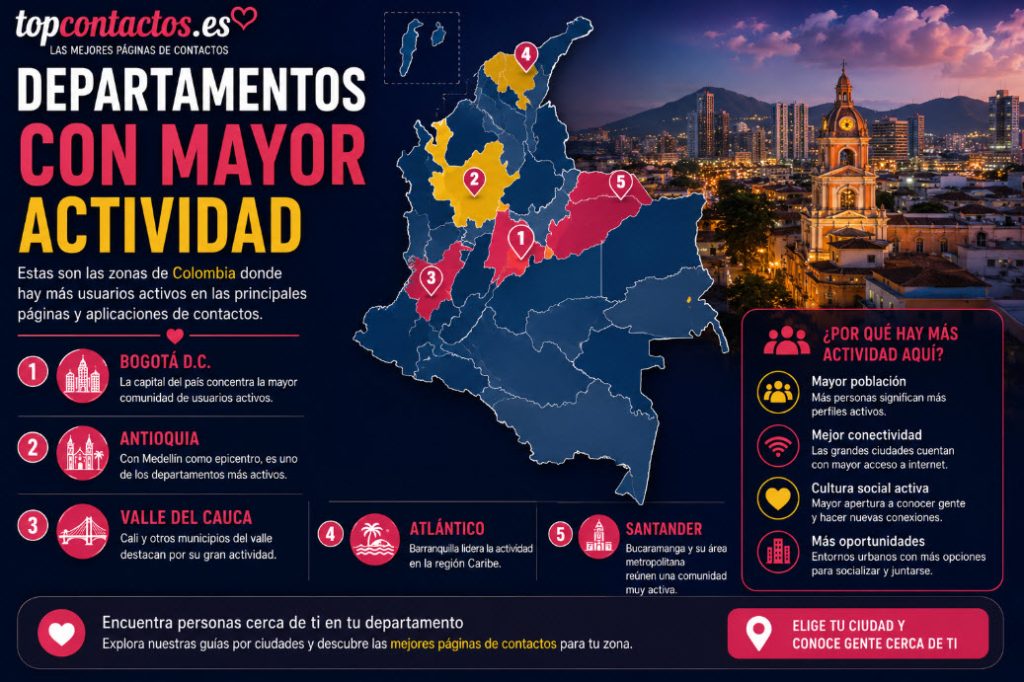 Departamentos con mayor actividad