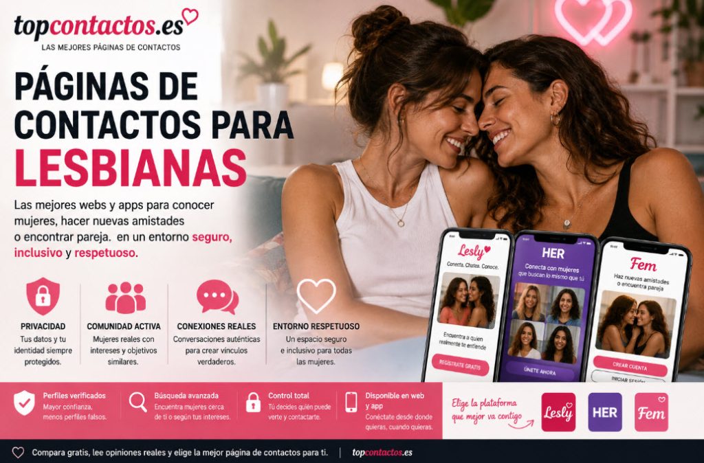 Páginas de contactos para lesbianas: las mejores webs y apps en 2026